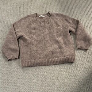 Everlane Brown Cable Knit Sweater